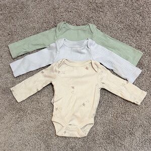 Cloud Island Ribbed Long Sleeve Baby Bodysuit Set Newborn